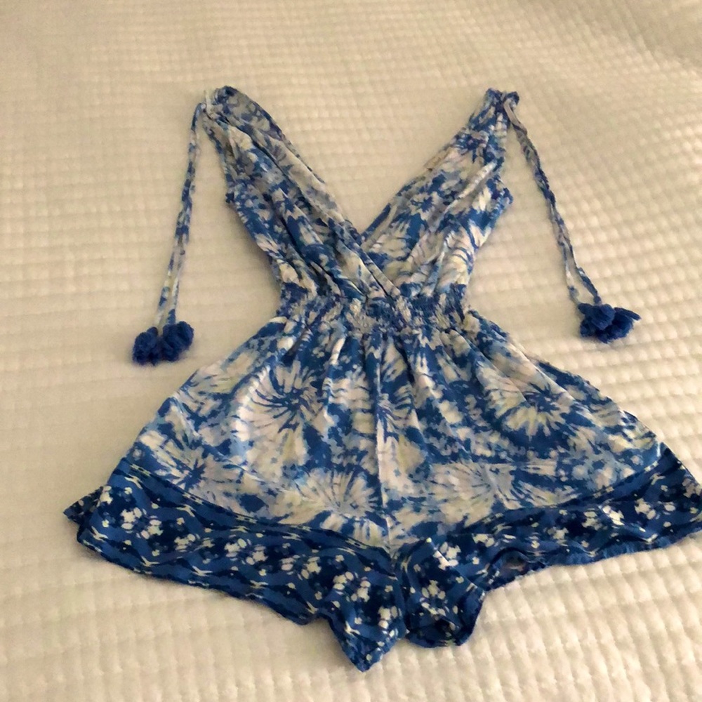 blue tye dye romper